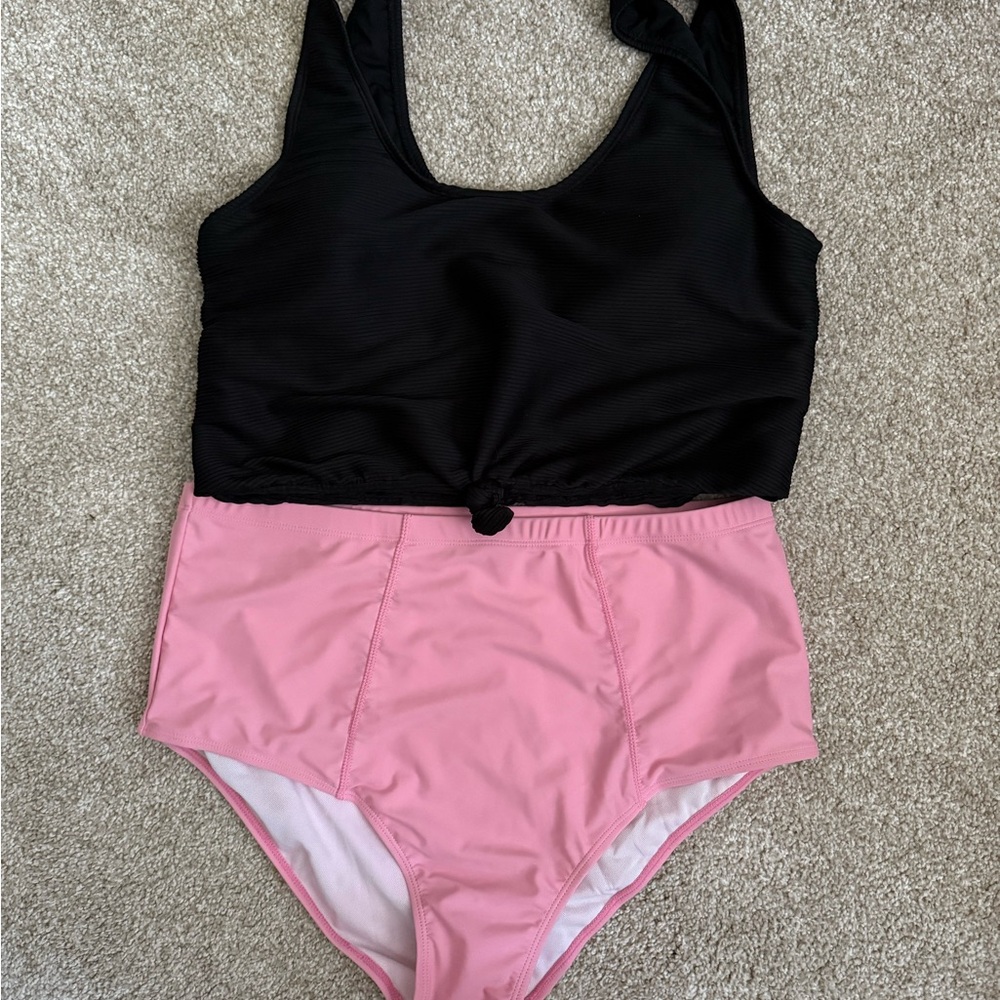Coral Reef swim Black and Pink Swimwear